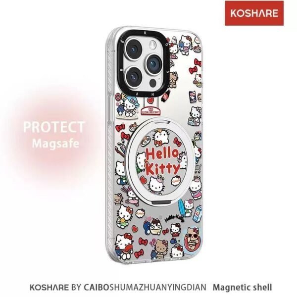 Magsafe Case with Pink Color and Wireless Stand Kitty Phone Case