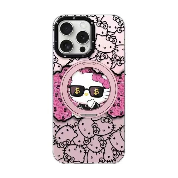 Magsafe 360 Degree Rotating Stand Kitty Pink Phone Case for Iphone